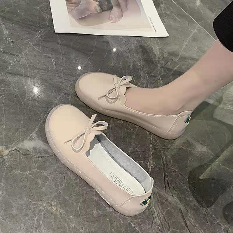 Giày Búp Bê Đế Bệt Mềm Đính Nơ Xinh Xắn Có Size Lớn 35-43 41 42 Dành Cho Nữ