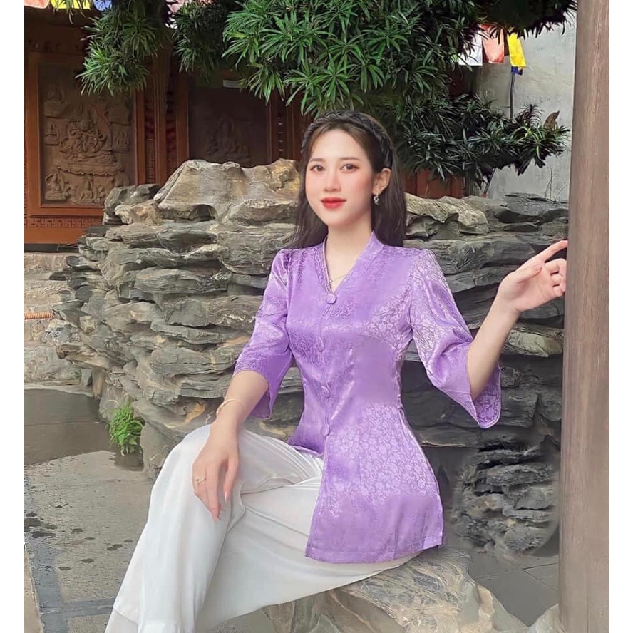 Bộ Lụa Hạ An Bán Rời Áo Và Rời Quần - Đồ Lam Đi Chùa - Bộ Đi Lễ Chùa Lụa Cao Cấp Chất Mềm Mịn
