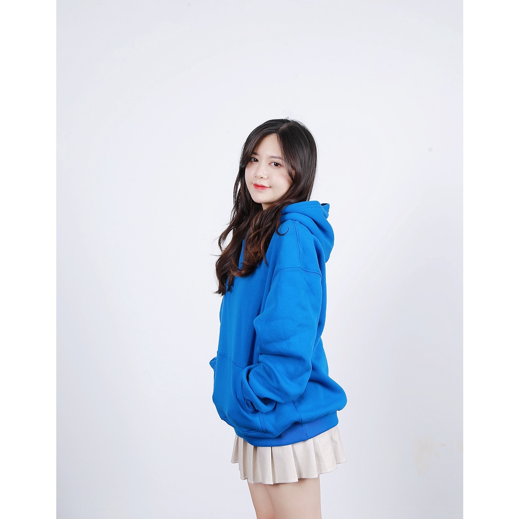 Áo hoodie NELLY unisex xanh ngọc bích trơn chất liệu nỉ cao cấp freesize