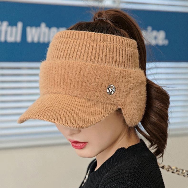 Fancyqube Mũ Lưỡi Trai Dệt Kim Hở Chóp Thời Trang Thu Đông Cho Nữ