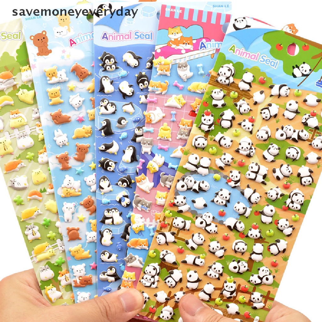 Sticker Dán Trang Trí Nhật Ký / Nhật Ký Hình Chim Cánh Cụt / Gấu Trúc / Chim Cánh Cụt
