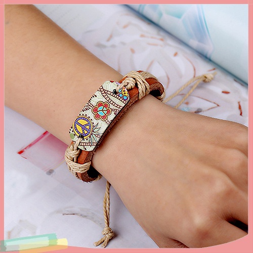Vòng tay trang trí họa tiết biểu tượng hòa bình nhiều màu sắc độc đáo