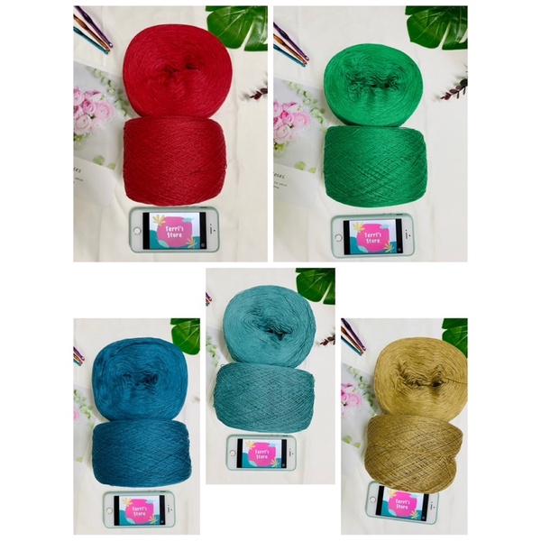 Yarn - Sợi Cotton 100% Xe tròn | Màu HOT đẹp_Sợi mền nhỏ nhẹ | Từ 250gram - 260gram_Cỡ 0.5mm | Hàng Tuyển - Terri Store