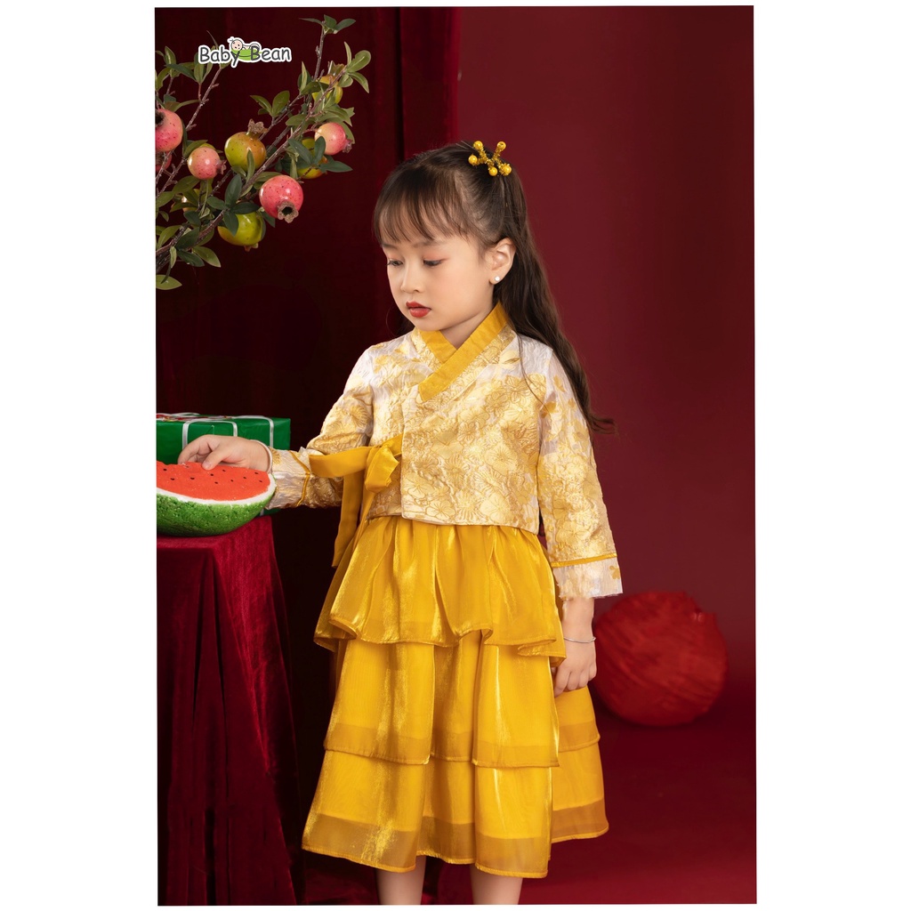 Váy Đầm Voan Handbok Hàn Quốc Bé Gái BabyBean