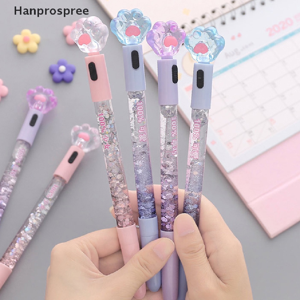Bút Mực Gel Hình Chân Mèo Có Đèn Led Dễ Thương