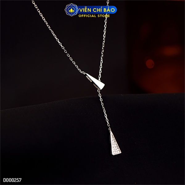 Dây chuyền bạc nữ choker tam giác đính đá chất liệu bạc 925 thời trang phụ kiện trang sức Viễn Chí Bảo D000257