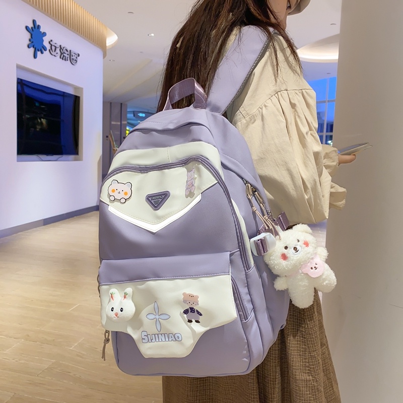 Balo PRETTYZYS 14 inch sức chứa lớn phong cách Hàn Quốc 2023 cho bạn gái tuổi teen