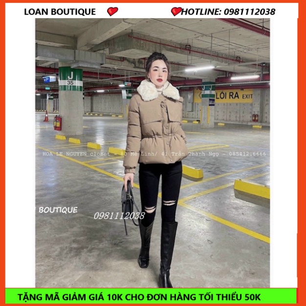 Áo phao rút eo cổ lông dáng ngắn siêu đẹp-Hàng có size [ HÀNG ĐẸP ]