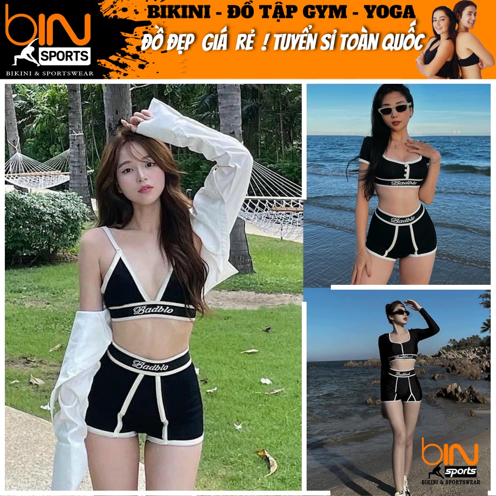 Bikini Đồ Bơi Nữ Hai Mảnh Badblood Nhiều Mẫu Áó Bra, Tay Ngắn, Tay Dài Sang Đẹp Mặc Đi Bơi Đi Tập Binsports BHV182