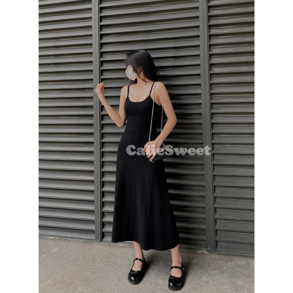 Đầm 2 dây maxi Caliesweet váy 2 dây dáng dài chất bozip co giãn váy suông tôn dáng CLV0003V | BigBuy360 - bigbuy360.vn