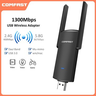 Comfast usb phát wifi 1300mbps 2.4g 5ghz 802.11ac mu-mimo cho win7 / 8 / 10 / 11 cf-924ac