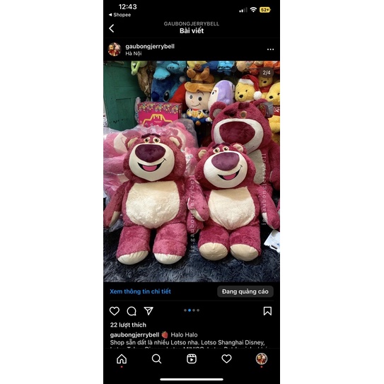 MINISO - Gấu bông thơm dâu tây Lotso Bear trà sữa - ToyStory3 Disney. Hàng chính hãng Miniso