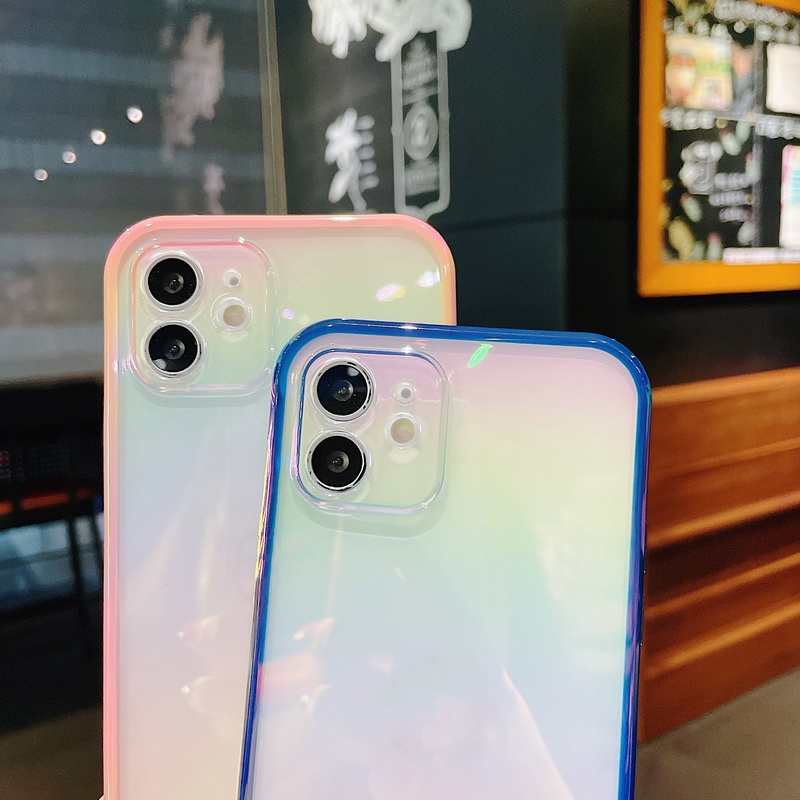 Ốp Điện Thoại TPU Mềm Trong Suốt Chống Sốc Màu Sắc Cầu Vồng Cho iPhone 14 13 12 11 Pro MAX X XR XS MAX 8 7 Plus