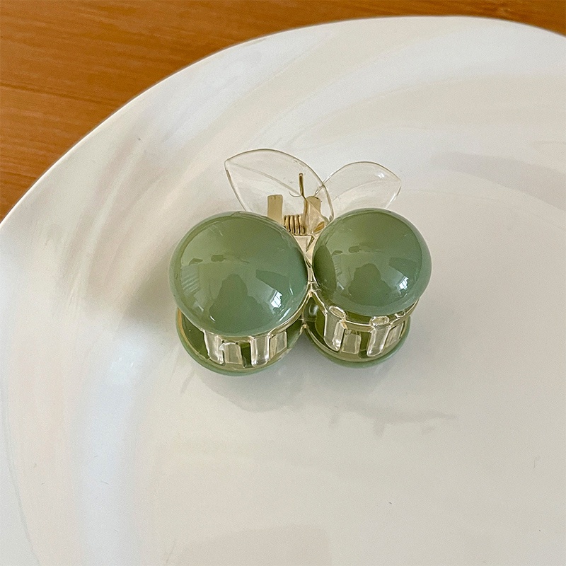 Kẹp Tóc Đuôi Ngựa Màu Xanh Lá Đậm Phong Cách Hàn Quốc