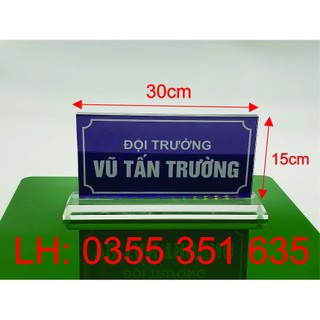 Biển chức danh để bàn , Biển chức danh mica, bảng chức danh mica, kệ chức danh mica, biển tên để bàn