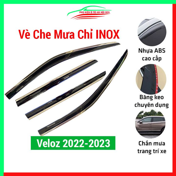 Vè che mưa ô tô Veloz 2022-2023 chỉ inox cao cấp