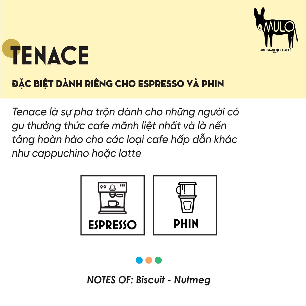 Cà phê Gu Mạnh TENACE nguyên chất , MULO Coffee - Hương vị đậm đà, mạnh mẽ