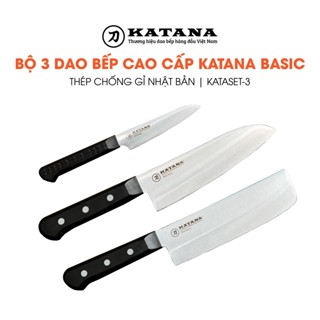 Bộ dao làm bếp cao cấp 3 món siêu sắc KATANA Basic thép chống gỉ