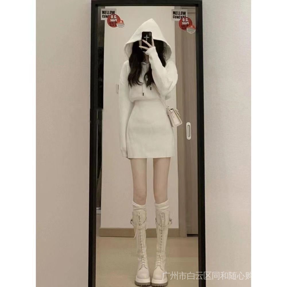 Áo Sweater Dệt Kim Có Mũ Trùm Eo Hẹp Cá Tính Cao Cấp