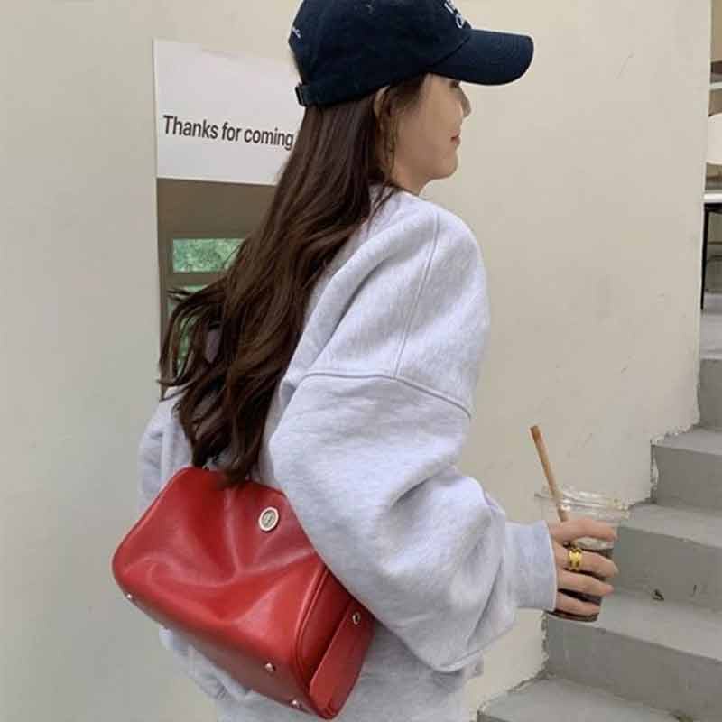 MISCHA Túi Xách Da PU Màu Trơn Thời Trang Cho Nữ