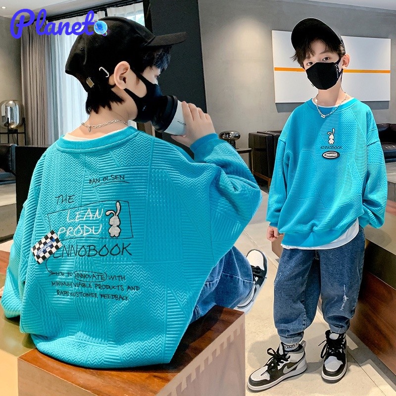 Planet Áo Sơ Mi Dài Tay Dáng Rộng Thiết Kế Mới Cao Cấp Thời Trang Cho Bé Trai