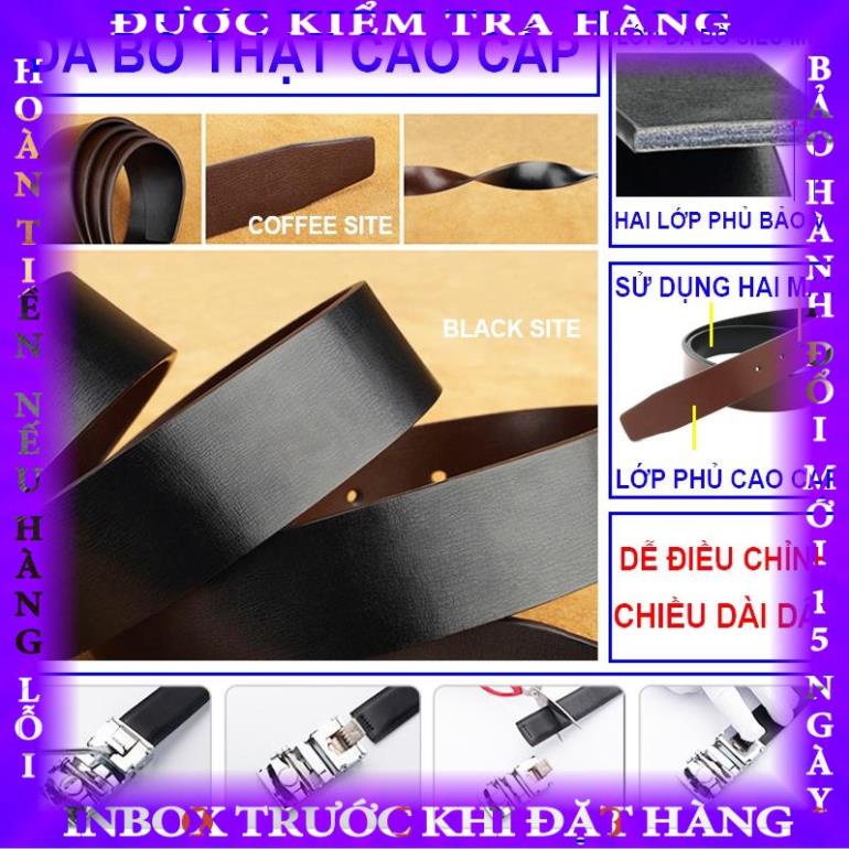 Thắt Lưng Nam VICENZO Da Bò Thật Cao Cấp Dây Dùng Được Cả Hai Màu Nâu/Đen Bảo Hành 1 Năm tranthanh