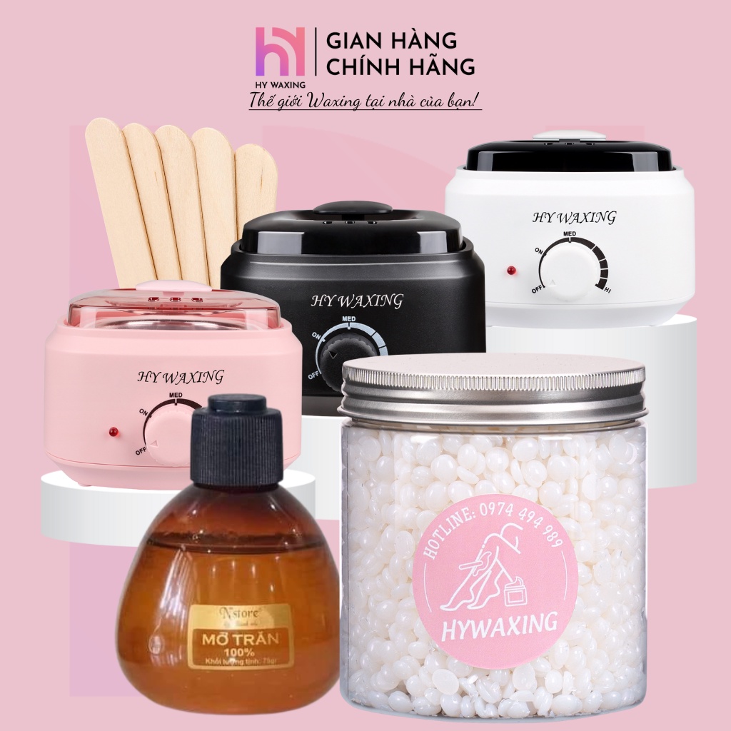 Combo Tiết Kiệm Nồi Nấu Sáp Wax Lông ProWax200 HY WAXING+100gr Sáp Premium+Mỡ Trăn Tặng Que