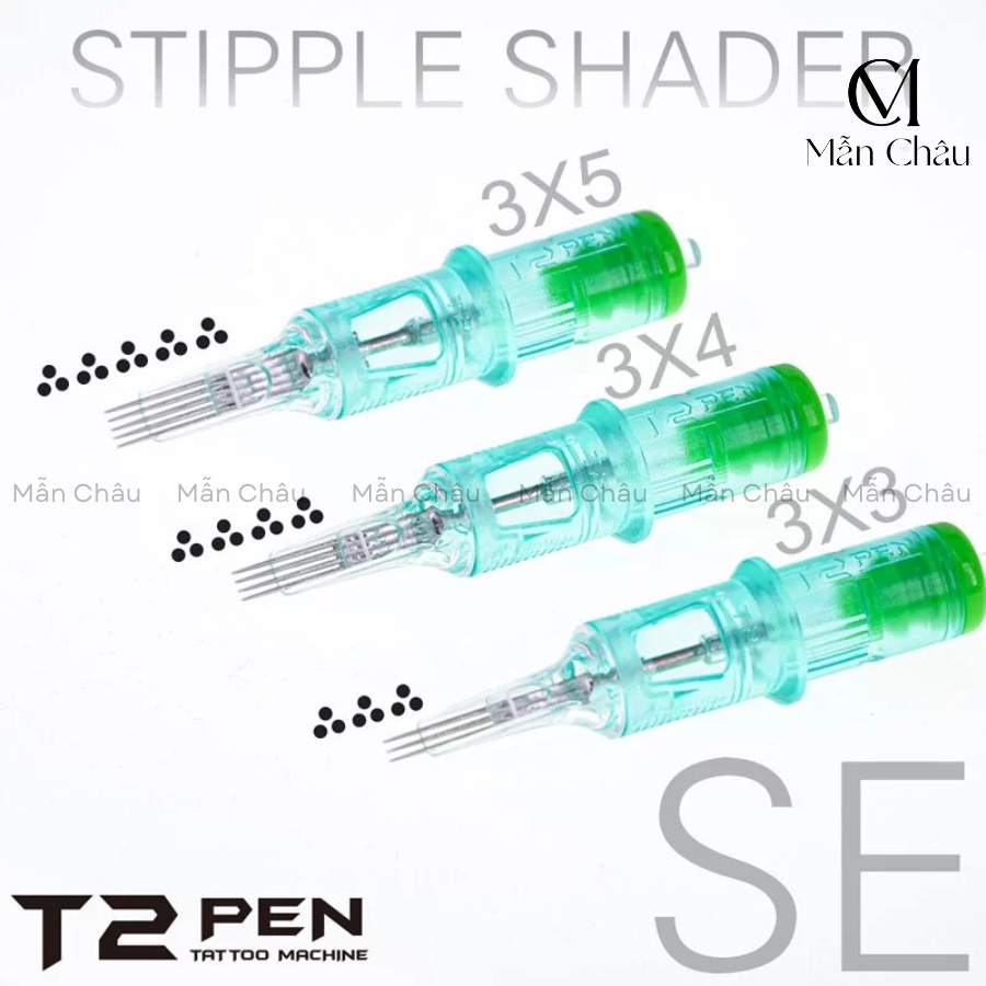 Kim đạn máy Pen xăm T2 3B3 (3x3 đầu kim) cho xăm và phun xăm tạo hạt, đánh bóng, lẻ