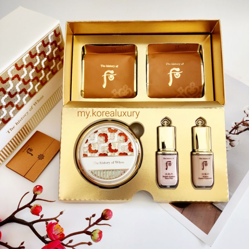 Set phấn nước tái sinh Whoo Radiant Essence Cushion SPF50+/PA+++