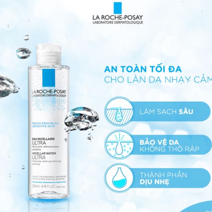 Nước tẩy trang La Roche Posay Eau Micellaire Ultra 400ml sạch dầu nhờn dưỡng da !