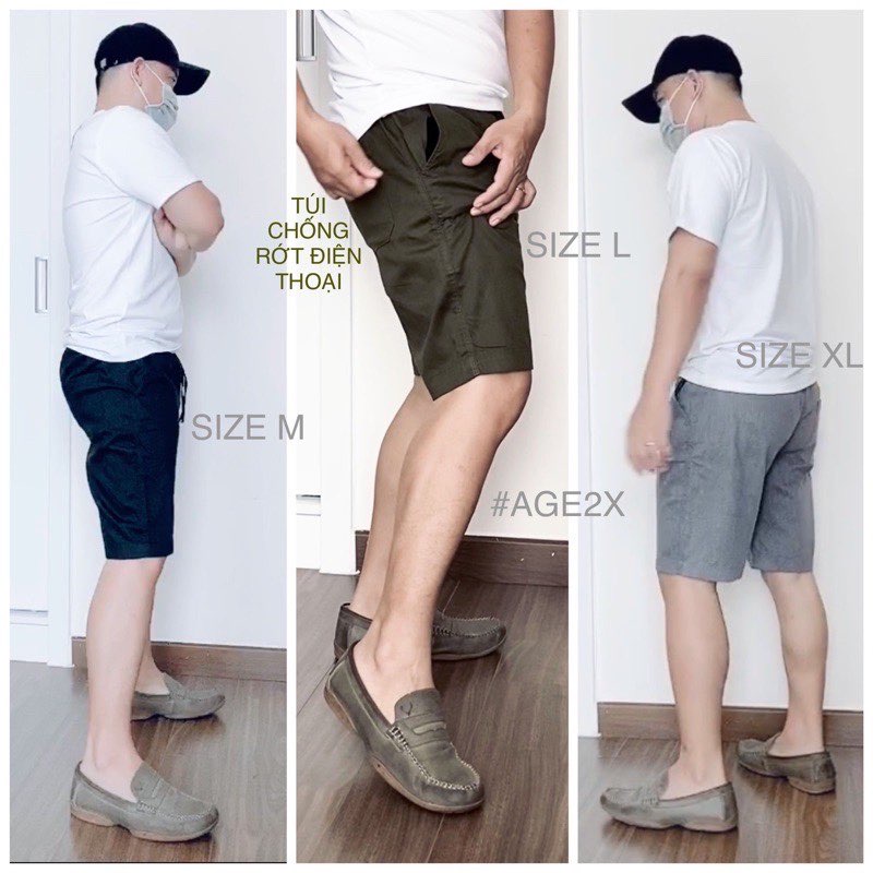 Quần Short Kaki nam Chất kaki cotton Mềm Xịn  chất lượng cao AGE2X