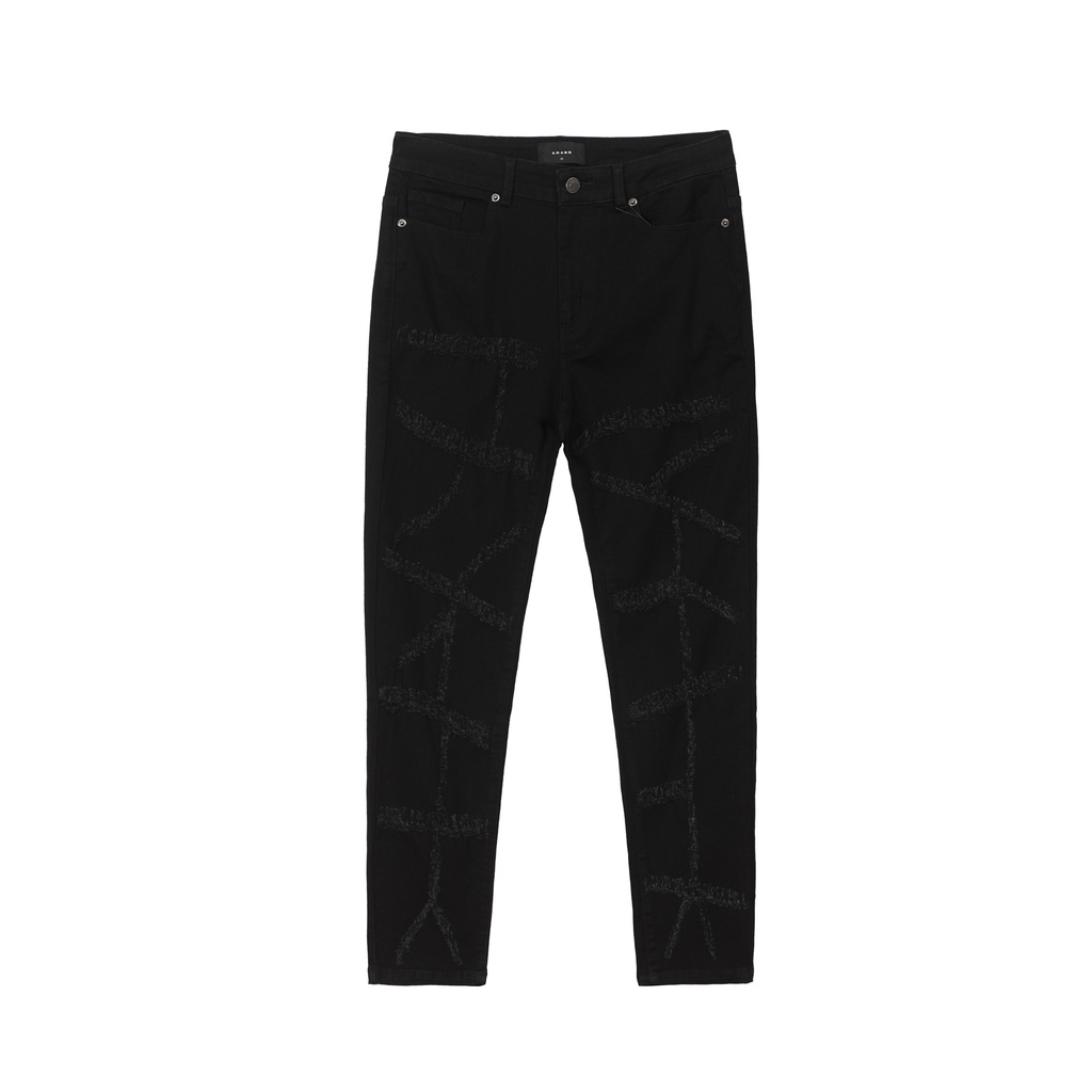 Quần Jeans Amand Spine Distressed Jeans - Black