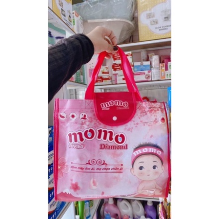 Chăn lông cừu và set khăn sữa 6 lớp +túi vải không dệt hkm Momodiamond/Momotaro