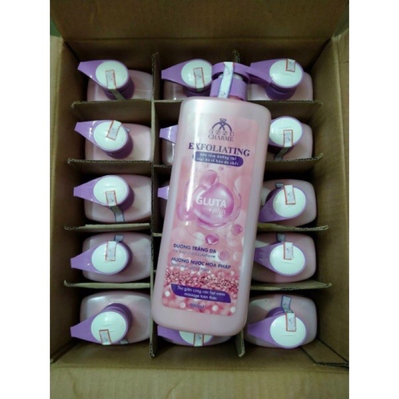 Sữa tắm tẩy tế bào chết trắng da Exfoliating_tặng kèm nước hoa mini thơm lắm-chai to 900m