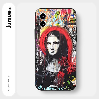 Ốp lưng JURSUE mềm chống bẩn hình độc lạ vintage đen Cho iPhone 17 16 15 14 13 12 11 Pro Max SE 2020 X XR XS ip 8 7 Plus Y2771