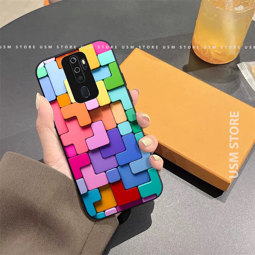 Ốp lưng OPPO A11 / A11X / A36 / A59 / A59S / A76 / A79 / A91 / RENO 3, viền vuông bảo vệ camera, chất TPU dẻo, khối màu