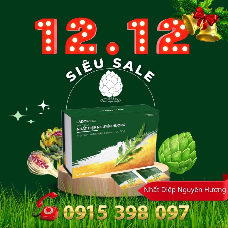 TRÀ TƯƠI Atiso / Actiso Ladophar  Nhất Diệp Nguyên Hương hộp 100 túi lọc