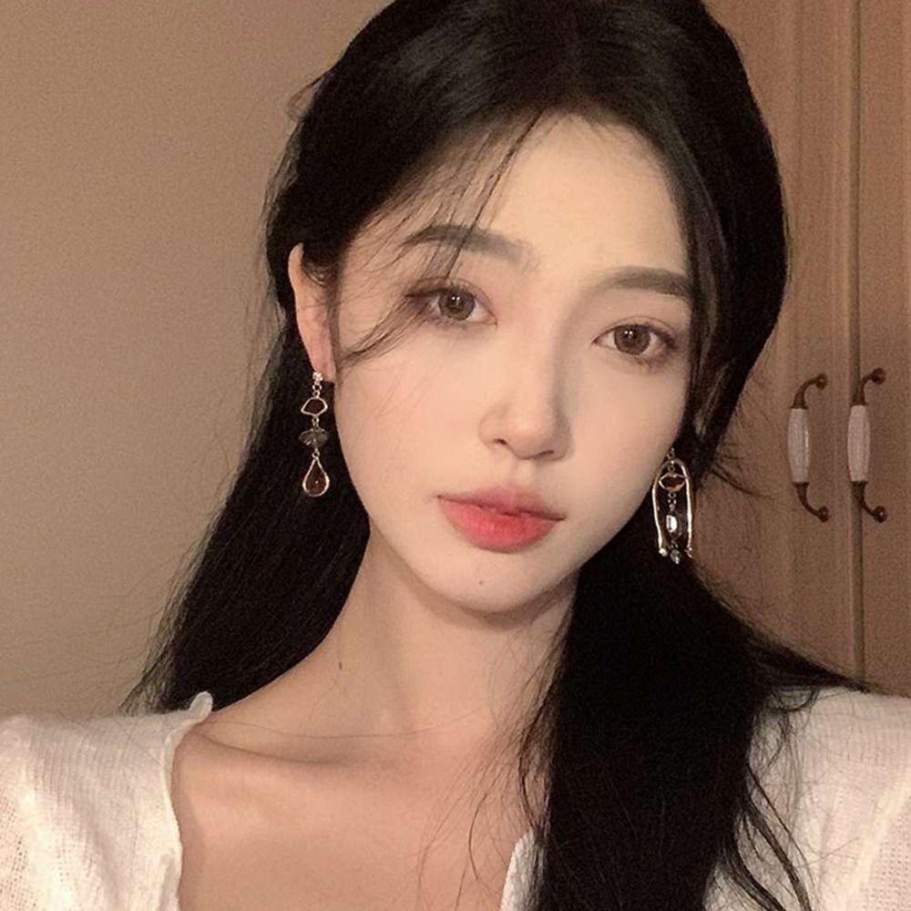 Khuyên Tai Bất Đối Xứng Thời Trang Cho Nữ|Khuyên Tai Thả Lủng Lẳng Phong Cách Pháp Khí Chất