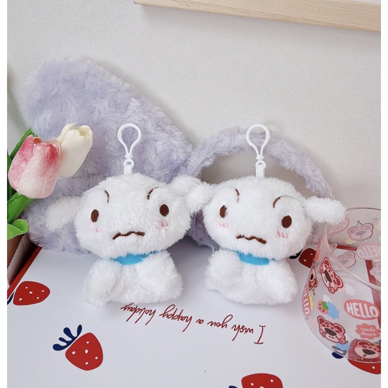 Móc khoá gấu bông chó Bạch Tuyết Shiro Shin Cậu bé bút chì