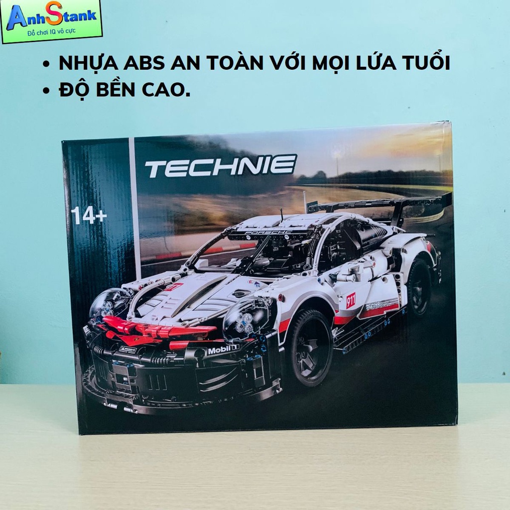 Mô hình lắp ráp siêu xe technic PORSCHE 911 RSR tỉ lệ 1:10 1580 PCS cung cấp bảo hành bởi Anhstank