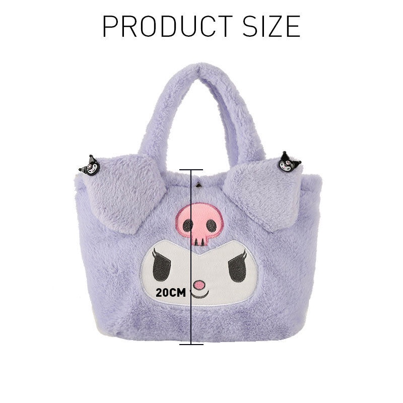 Túi Đựng Cơm Trưa Phủ Lông Sức Chứa Lớn Họa Tiết Hoạt Hình Nhật Bản Instagram Dễ Thương Cho Trẻ Em