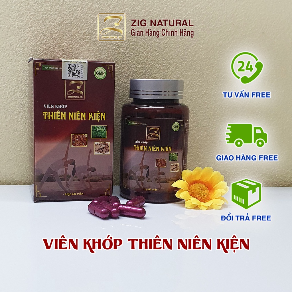 🍂 Xương khớp Thiên Niên Kiện (60 viên), dành cho người bị Viêm khớp, Gout, Thoái hóa, Loãng xương | Zig Natural