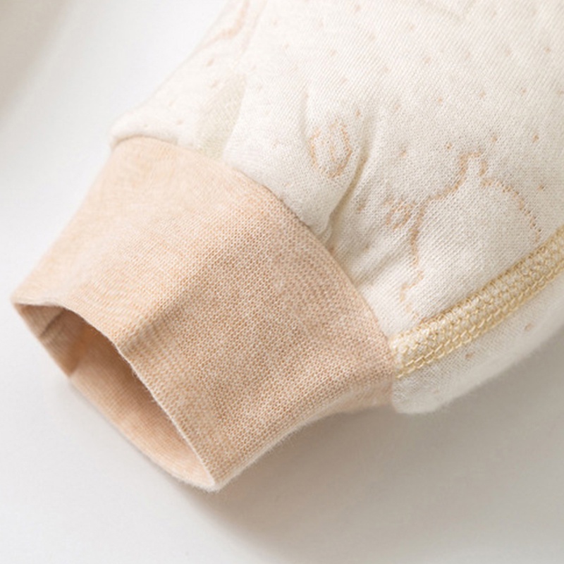 Babyfair. Bộ body cho bé sơ sinh 0-2 tuổi trần bông mũ tai thỏ cotton tự nhiên không chất tẩy nhuộm cho bé gái bé trai mùa đông