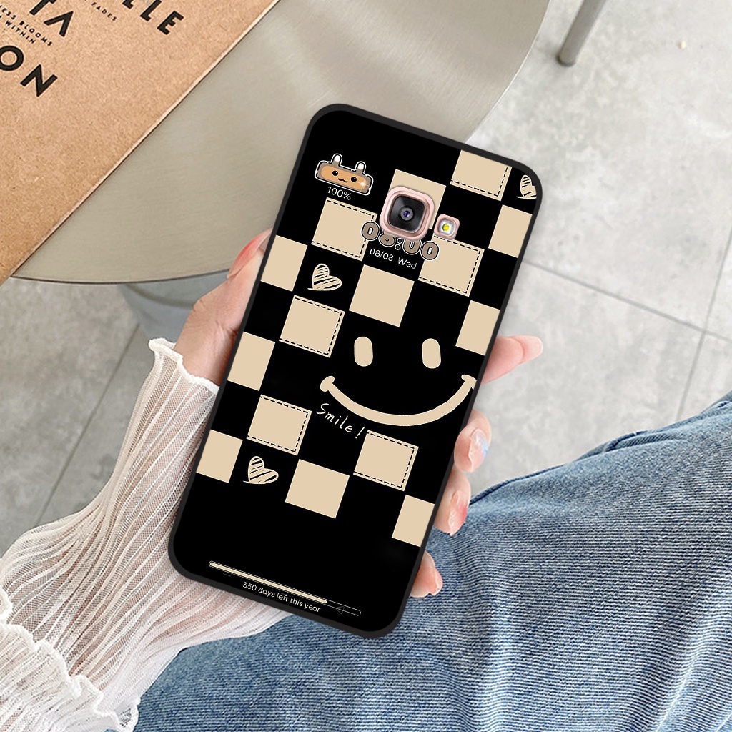 Ốp lưng Samsung Galaxy A310/A3 2016/A510/A5 2016/A710/A7 2016 mặt cười kẻ caro dễ thương viền dẻo