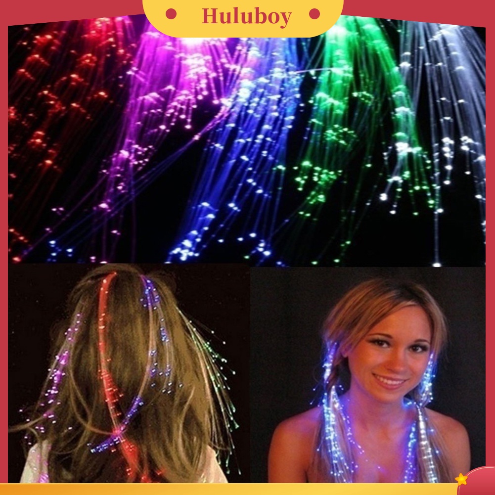 Huluboy| Kẹp tóc dạng dây đèn LED sợi quang trang trí tiệc Halloween