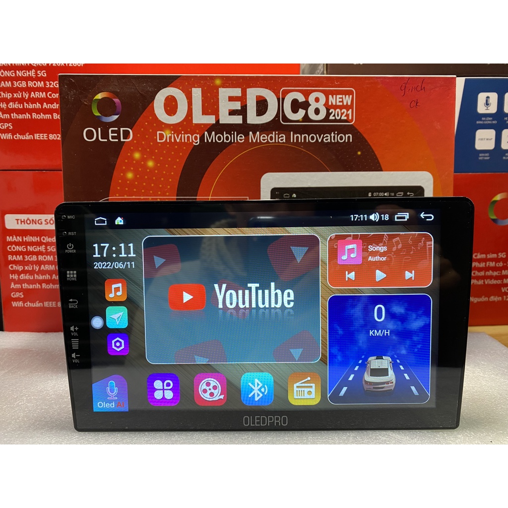 Combo màn hình OLEDPRO C8 kèm mặt dưỡng,dây nguồn zin cho xe MISUBISHI ATTRAGE