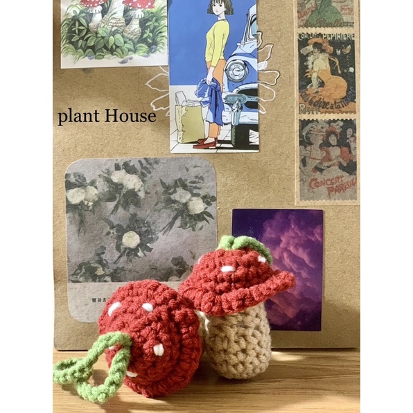 Móc khoá cây nấm mini bằng len handmade 🍄