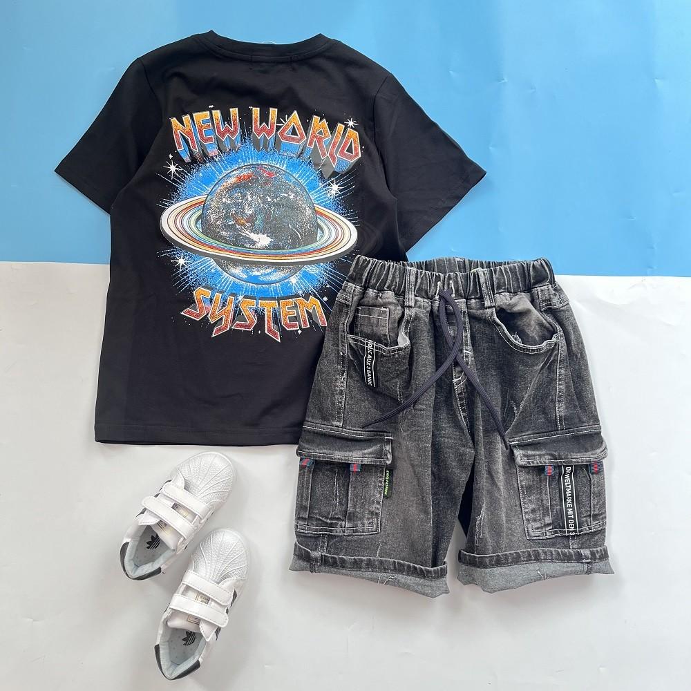 Set jean bé trai New World size đại 2 màu cho bé đi tiệc, đi chơi, đi học size từ 18-50Kg Shushibaby