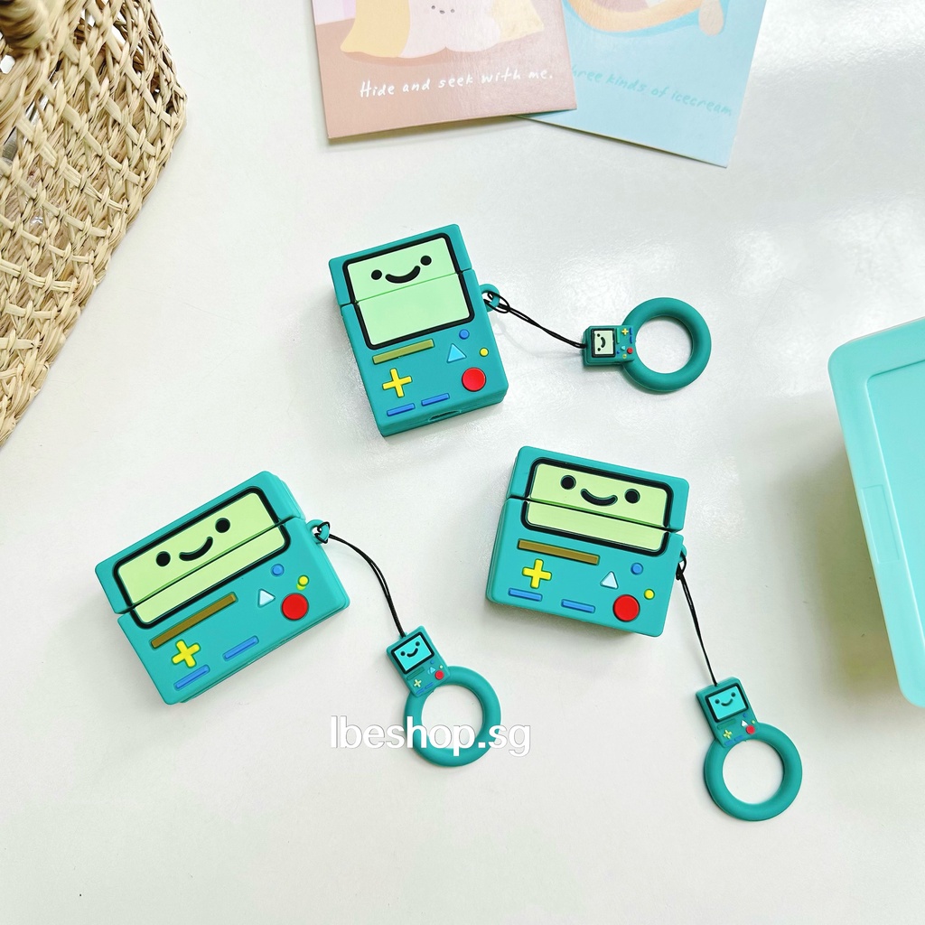 Ốp Bảo Vệ Tai Nghe Case Airpods 1 2 3 Pro Pro 2 2022 Hình Máy Game BMO Chất Liệu Silicone Kèm Keyring Dễ Thương
