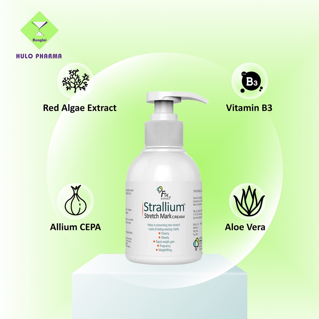 Kem Làm Mờ Vết Rạn Da Cho Bầu Và Phụ Nữ Sau Sinh Fixderma Strallium Stretch Mark Cream 150g